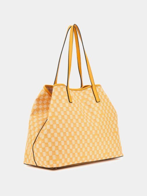 SAC CABAS ViKKY MOTIF GEOMETRIQUE GUESS JEANS JAUNE HWJT93 18290