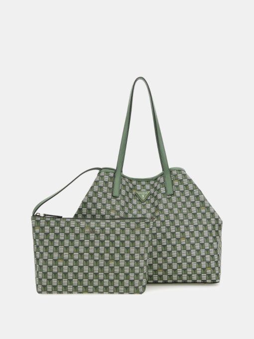 SAC CABAS ViKKY MOTIF GEOMETRIQUE GUESS JEANS VERT HWJT93 18290
