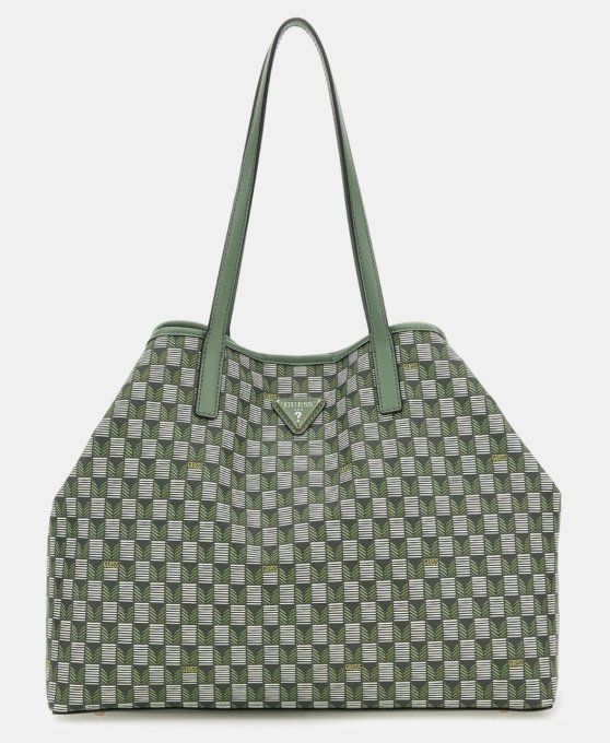 SAC CABAS ViKKY MOTIF GEOMETRIQUE GUESS JEANS VERT HWJT93 18290